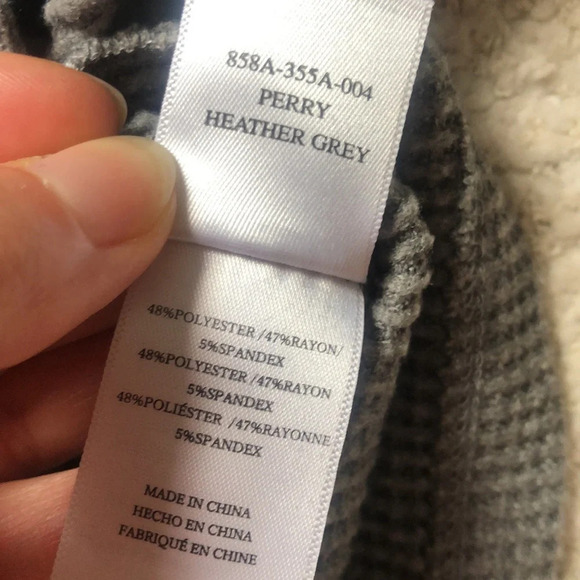 Rails Perry Long Sleeve Waffle Knit Henley, small, mother of pearl buttons, grey - Picture 5 of 6